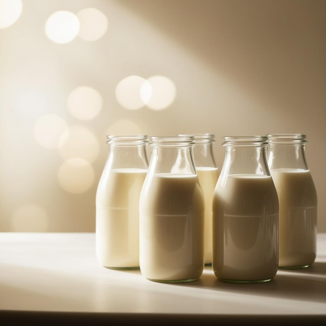 Fresh bottles of milk ready for delivery